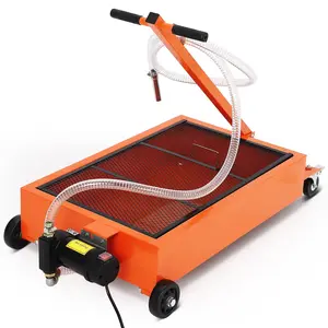 【GARVEE】20 Gallon Low Profile Manual Oil Drain Pan with 110V Electric Pump, 76L Capacity, 8.2ft Hose, Folding Handle, and Rolling Cart for Efficient Oil Changes on Cars, SUVs, and Trucks