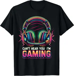100% Cotton Funny Gamer Shirt for Woman Men Video Gaming Graphic T-Shirt