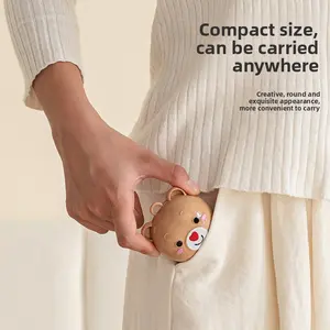 Cute Bear Portable Lint Remover, Double Roller Mini Washable Clothes Hair Remover with Replaceable Refill