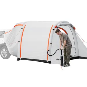 summervibes VEVOR Inflatable SUV Tent with Awning, 8x 6.7 ft 3-Season SUV Tailgate Tent with Ventilated Doors Mesh Window, PU2000mm Waterproof Car Rear Hatch Tents for Outdoor Camping - Air Pump Included