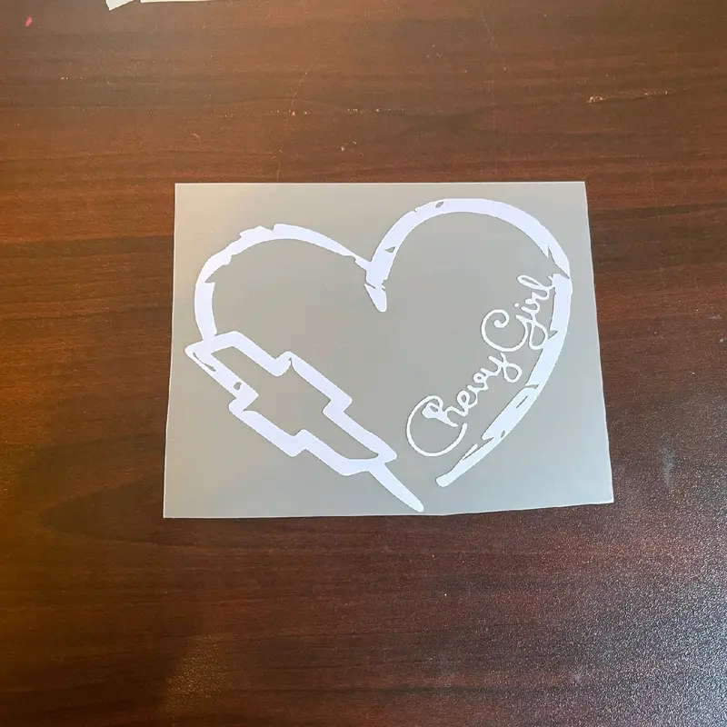 Chevy Girl Decal - Heart Shaped Emblem Sticker