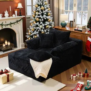 Oversized Corduroy Upholstered Boneless Sofa Bed Chaise Lounge Indoor,Deep Seat Sleeper Couch Reading Chairs, Cloud Sofas Couches for Living Room, No Assembly Required