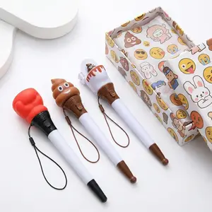 Creative Fist Toilet Spring Pen Set 3 Bouncing Pens for School Offices Decompression Writing Instruments Fun Tricky Gifts for Classmates Friends Colleagues