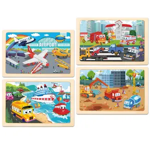 [ Vehicle Puzzles for 4-6 Year Olds ] 4 Packs | Montessori Puzzles Gift | Educational Preschool Puzzle | Boys Toys Gift for Birthday and Christmas