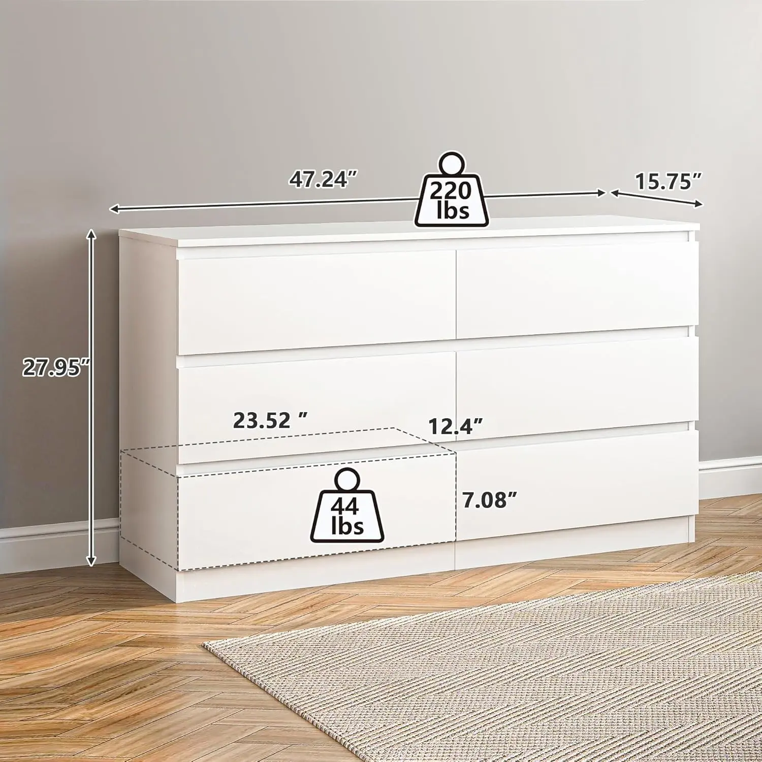 6-Drawers-White