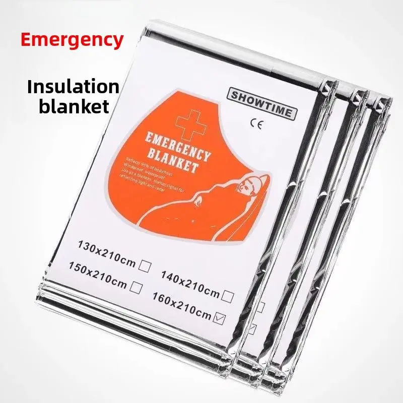 10 Pack Reusable Emergency Thermal Blankets, Heavy-Duty Metallic Film Survival Gear, Waterproof Large Area Unisex Full Body Wrap for Hiking Camping & Outdoor Emergencies, Portable, Sun Shade, Lightweight, Reflective, Disaster Rescue, Thermal Insulation, B