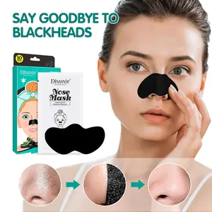 10pcs Blackhead Remover Nose Patches, Bamboo Charcoal, Moisturizing, Cleans Pores, Acne Control, Nose Mask, Disunie Brand
