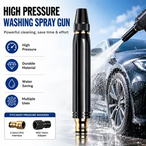 High Pressure Water Hose Nozzle – Home High Pressure Car Wash Water Gun, Power Washer Hose Attachment, High Pressure Garden Hose Nozzle for Car Washing, Patio Cleaning & Outdoor Watering