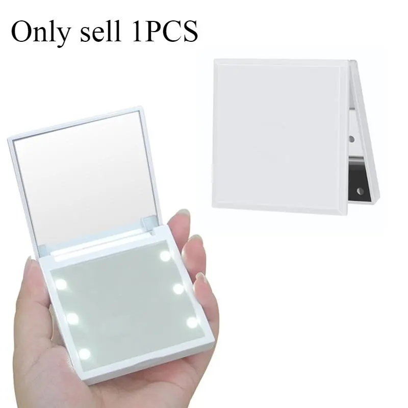 Portable Travel Mirror with LED Lights, Compact Makeup Mirror, Foldable Pocket Light, Perfect Gift for Women Handbag, Led Lighted Mirror