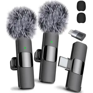 2Pack Professional Wireless Microphone for Smartphone iPhone, iPad - Cordless Omnidirectional Condenser Recording Audio Mic for Interview Video Podcast Vlog,TikTok christmas gift ideas cheap christmas gifts gifts for boyfriend mini poor haul women