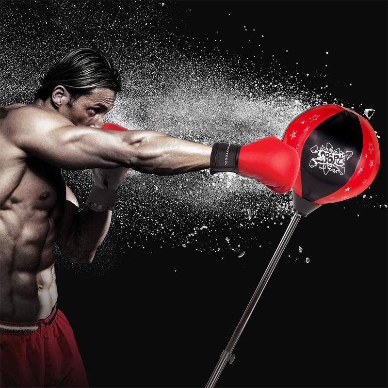 Adjustable Stand Punching Bag with Boxing Gloves - Fun and Safe Toy for Boys and Girls Ages 3+ - Ideal for Karate and Martial Arts Training