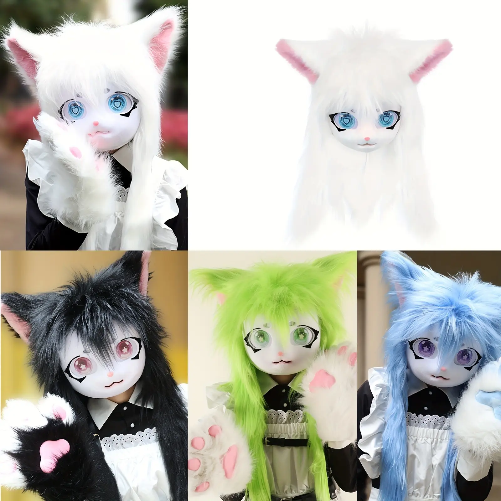 Cute Fur-Like Animal Therian Mask, Furry Fursuit Headpiece Prop, Party and Cosplay Accessories for Holiday Events, Party Accessory, Masquerade