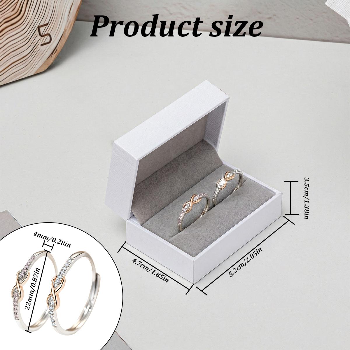 Pink Infinity Best Friend Ring Set White Gold Plated Adjustable Pinky Promise Friendship Rings Colorfast Comfort Fit