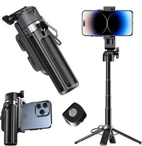 2026 New 4-in-1 Mini Selfie Stick! 360° Rotation + Bluetooth Control | Compact, Stylish, 16 inches Extend - Camera Stabilizer for Selfies/Vlogs Cellphone Tripod Remote