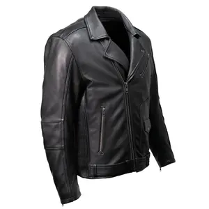 Milwaukee Motorcycle Clothing Co. Men's Classic MC Style Premium Riders Leather Jacket w/ Lapel Collar