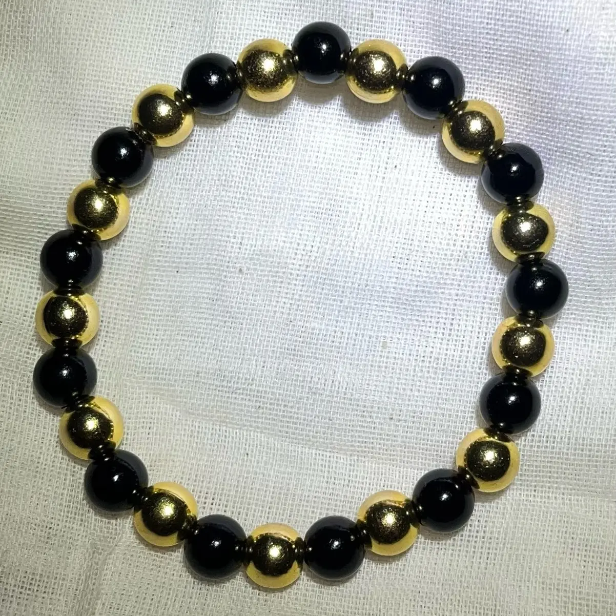 Black and Gold acrylic bead bracelet