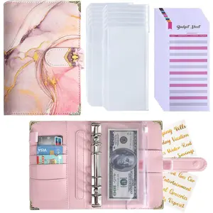 Budget Binder with Zipper Envelopes,A6  Organizer for  with 12 count  Envelopes,12PCS Budget Sheets, 28 count Categories Sticker Labels for Budgeting()
