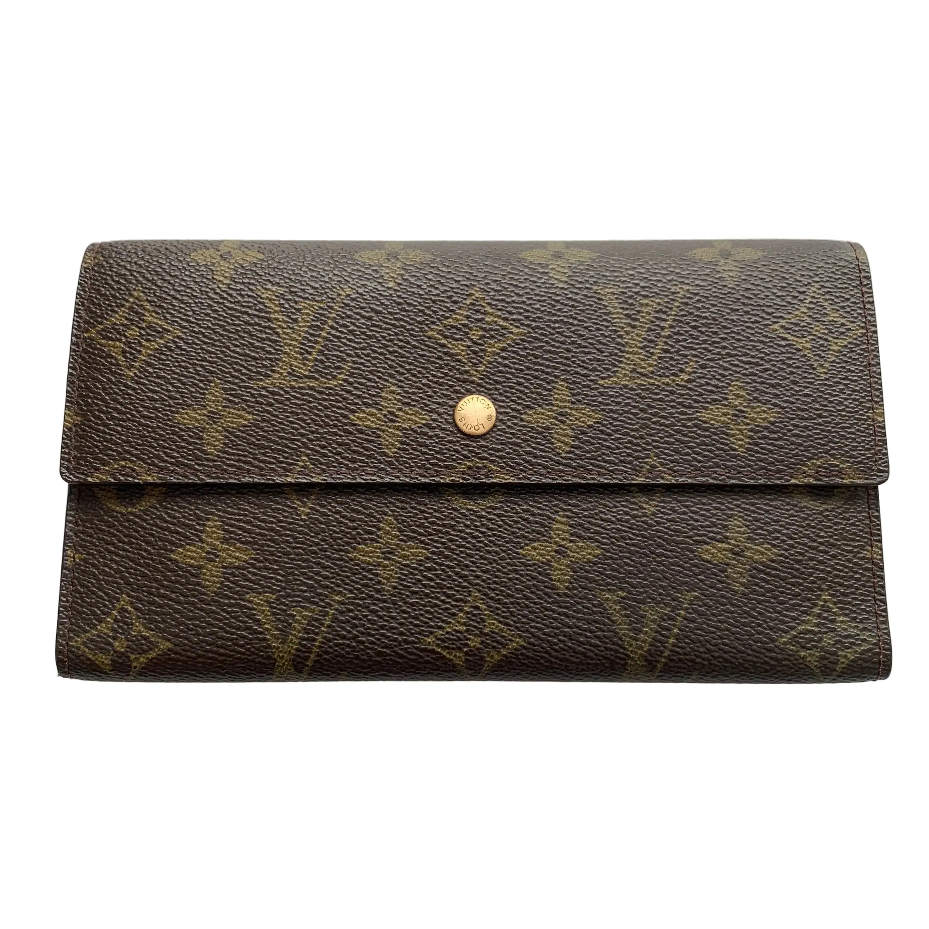 Pre-owned Louis Vuitton monogram womens sarah long wallet TH1928 authentic with COA