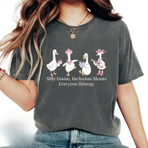Comfort Colors Goose Inclusion T-Shirt, Everyone Belongs Shirt for Teachers, Autism Acceptance Tee, Neurodiversity Advocate Gift, Therapist Inclusion Shirt Apparel