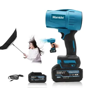 Mamidw Brushless Turbo Electric Blower Personal Cooling Fan Powerful Hair Dryer Cordless Blower Handheld Air Cooling Tool Yard Cleaning Tool