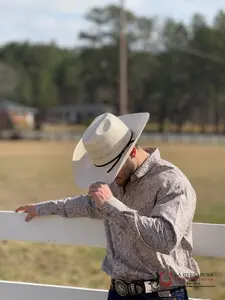 ARIAT KASON LONG SLEEVE SHIRT BROWN/OFF WHITE CLASSIC FIT - 10054692