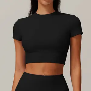Ribbed Crop Sports Bra