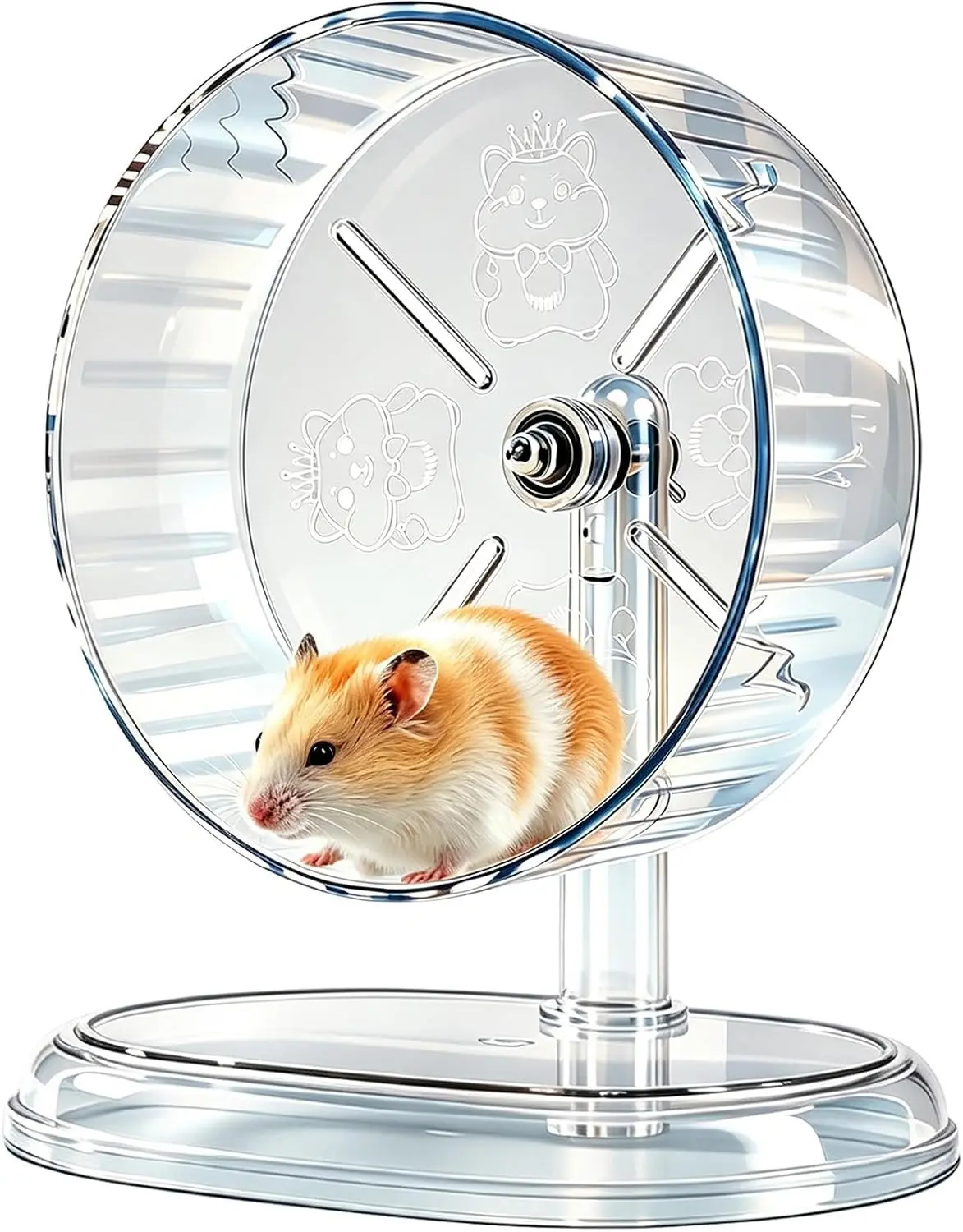 Adjustable Stand Hamster Exercise Wheel Quiet Transparent 7 inch Rat Wheel