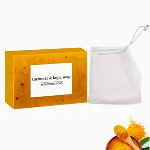 Lemon Turmeric Soap Body Care Face Wash(1 soap+1 soap bag)