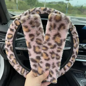 Car Steering Wheel Cover & Seat Belt Shoulder Protector, Non-slip Car Steering Wheel Cover, Universal Car Interior Accessories, Car Interior Set, Car Interior Decoration