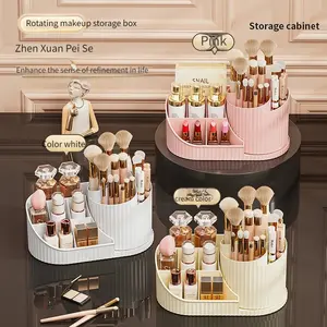 Luxury Fashion Plastic Rotating Office Desk Storage Box, Desktop Makeup Organizer, Multifunctional Organizer, Stylish and Functional, Ideal for Home and Office Use, Beauty Organizer