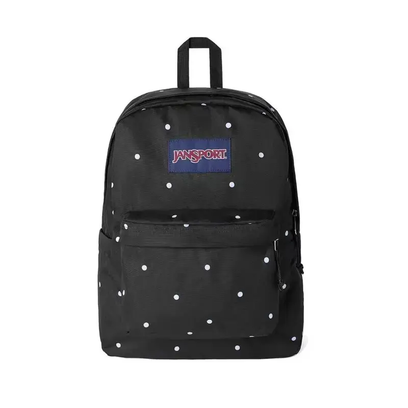 Y2K Aesthetic Black White Dot JanSport Backpack Vintage Print Student Backpack Fashion Ladies Outdoor Daypack