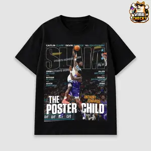 Anthony Edwards Shirt, SLAM Cover T-Shirt, Unisex Sports Tee, Vintage Retro Basketball Streetwear, Gift Basketball Tshirt, Basketball Tee 0Fashion Unisex T-shirts M-5XL