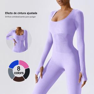 TimeOFF Square Neck Ribbed Unitard with Thumb Holes, Waist - Cinching Effect, Non - Slip Thumb Openings, Solves Figure - Sculpting & Secure Fit Need for Yoga, Workout & Fashion - Forward Daily Looks,jumpsuit women,sweatsuits women Activewear Clothing
