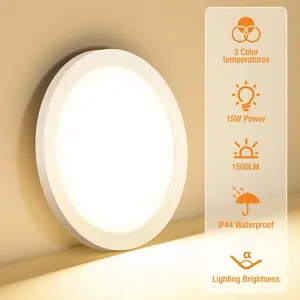 Mother's Gift Flush Mount Ceiling Light Fixtures - 3000K-4000K-6500K & 100W Equivalent Flat led Lights for Room Ceiling,Ultra Thin Round White Ceiling Lights for Living Room,Bedroom,Kitchen,Bathroom,Hallway White