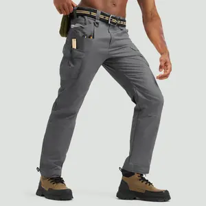 TBMPOY Men's Tactical Water Resistant Cargo Work Pants Ripstop Tactical Hiking Military Construction Outdoor Pants 10 Pockets