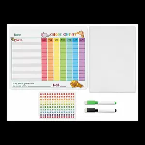 Kids Reusable Chore Chart Set with Star Stickers – Weekly Reward Tracker Board