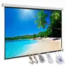 100" 4:3 80"*60" Motorized Projector Screen with Remote Control, Matte White Viewing Area, Ceiling/Wall Mountable, Silent Operation for Home Theater, Office, Classroom