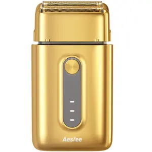 Aesfee Electric Foil Shavers for Men Close Electric Razors for Mens Face Bald Head Fades Waterproof Wet and Dry USB-C Rechargeable Gold