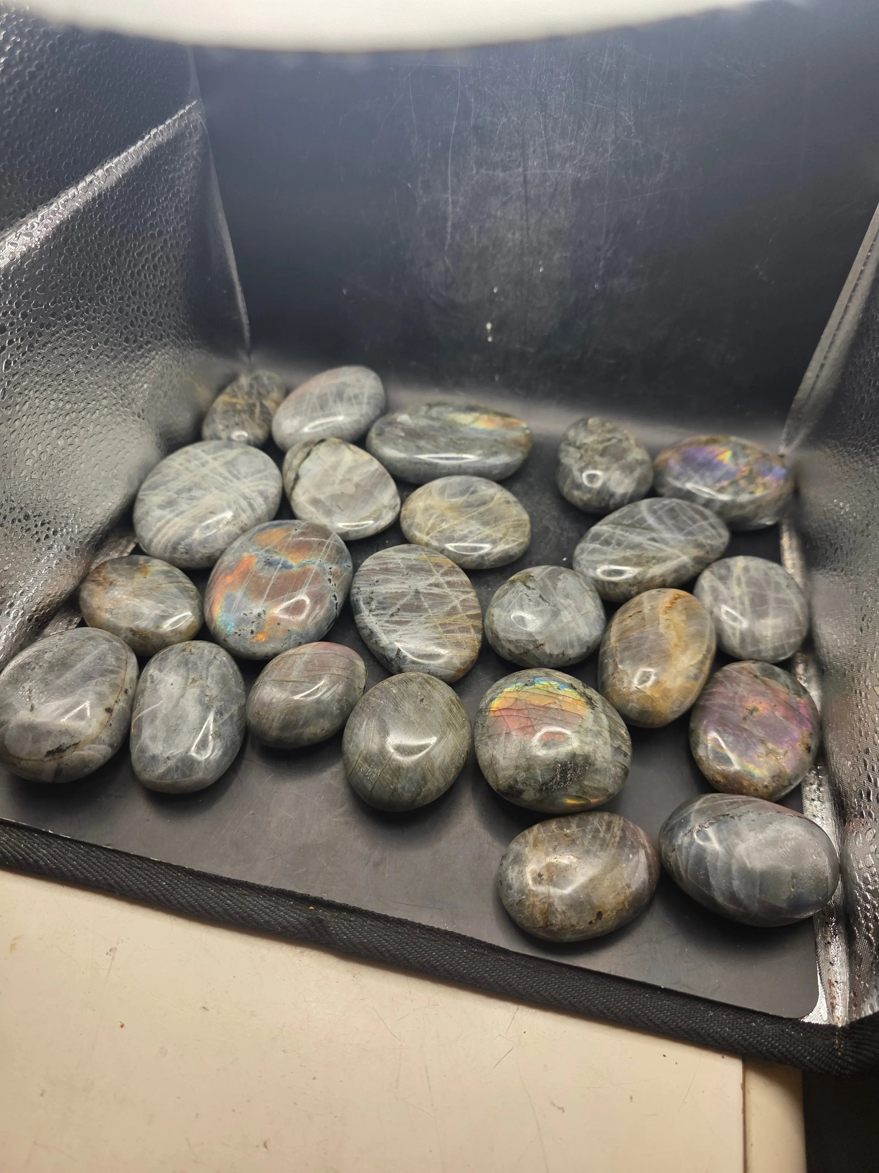 Sunset labradorite palm stone! 1.6 too 2.5 inches Sunset labradorite palm stone! 1.6 too 2.5 inches