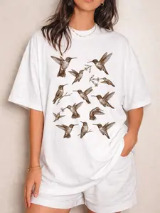 [ SALE UP TO 43% ] Hummingbird 90s Vintage Tattoo Shirt, Retro Comfort Colors Y2k Bird Watcher Tee, Nature Unisex Shirt