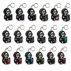 Horror Ghost Reading Book Acrylic Keychain, Spooky Bookish Keychain, Dark Aesthetic Romance Gift