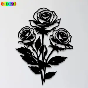 1pc Rose Flower Metal Wall Art, Exquisite Rose Statue Mural, Ideal Gift for Valentine's Day, Wedding, Rose Decor Enthusiasts, Rust-Resistant Metal Wall Decor Wall Sculptures, Perfect for Bedroom Wall & Garden Fence, Romantic Home Decor