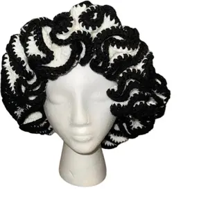 Ruffle Hat, Black and White Fashion Accessory