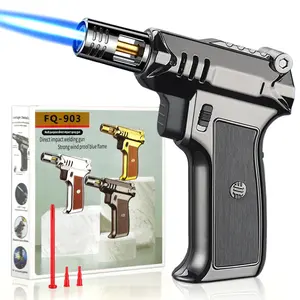 Yaesina up-to-6-inch Flame Kitchen Refillable Butane Torch lighter with Safety & Switch Lock, Windproof Butane Lighter with Adjustable Flame Fit Different Butane Tanks, Blow Torch Jet Lighter with Upgraded Butane Tank Adapters ( Butane Not Included )