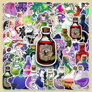 Cartoon Potion Sticker, 100pcs/set Creative DIY Decorative Decal Sticker, Self Adhesive Decor Paper for Gift Greeting Card & Water Bottle & Laptop, Sticker Packs