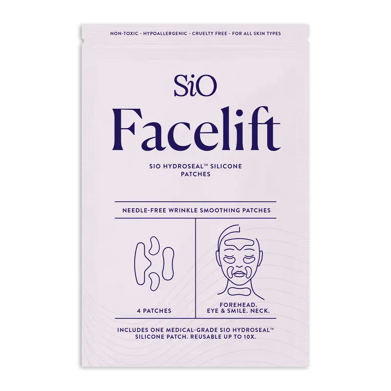SiO FaceLift Set - 10x Reusable Wrinkle-Fighting Patches for Neck Eye Smile & Brow - Gentle Compression Hydration for Smoother Firmer Look - Value Pack