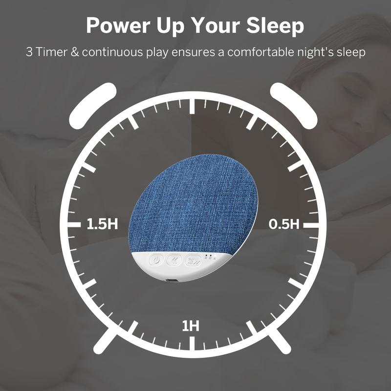 Under Pillow Sleep Speaker, Ultra-Thin Personal Sound Machine with White Noise & Bluetooth, Partner-Friendly Close-Range Audio for One Person, Timer & Memory Function, Blind-Touch Buttons, Ideal Gift for Better Nighttime Smartphone