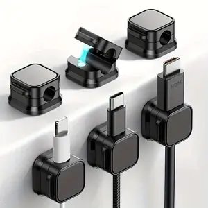Magnetic Cable Management Holder, Cable Management Clip, Cable Organizer for USB Charging Cable, Mouse Cable, Computer, Office and Home, Desk Cable Organizer
