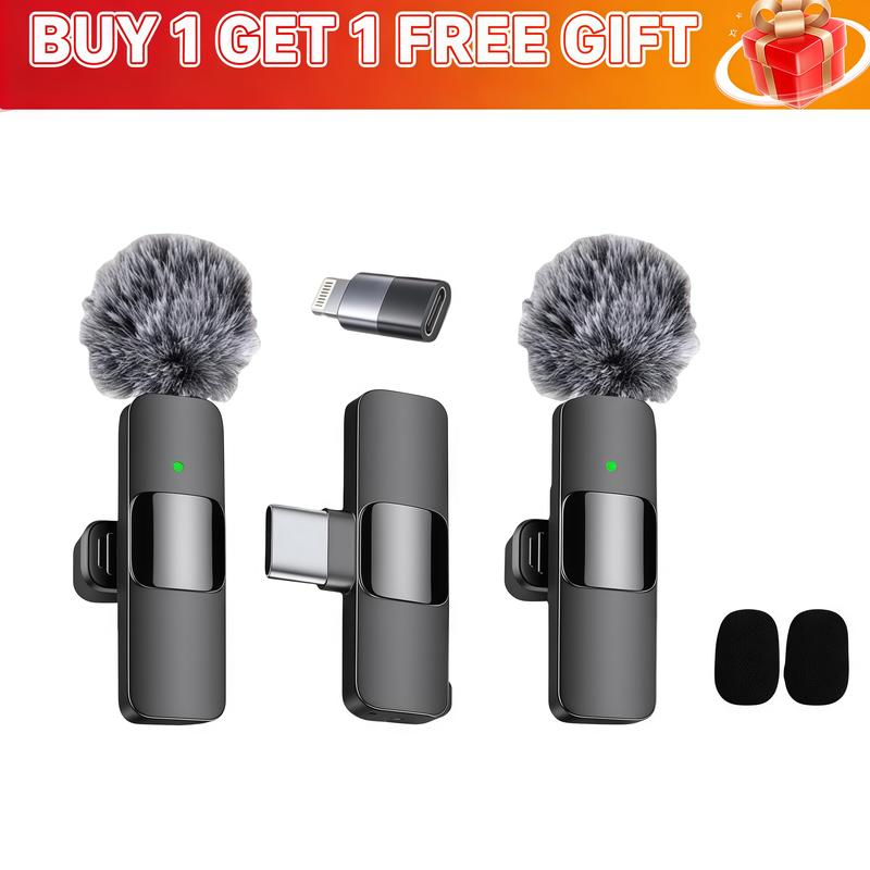 2-In-1 Wireless Mini Mic For Smartphone - Clear Stereo Audio Noise Reduction Vlogging Tool 2-In-1 Wireless Mini Mic For Smartphone - Clear Stereo Audio Noise Reduction Vlogging Tool