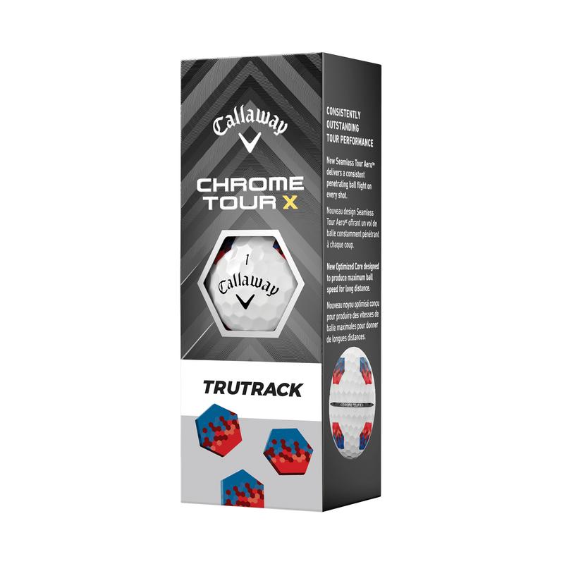 Callaway Golf Chrome Tour X TruTrack '24 Golf Balls in Blue/Red